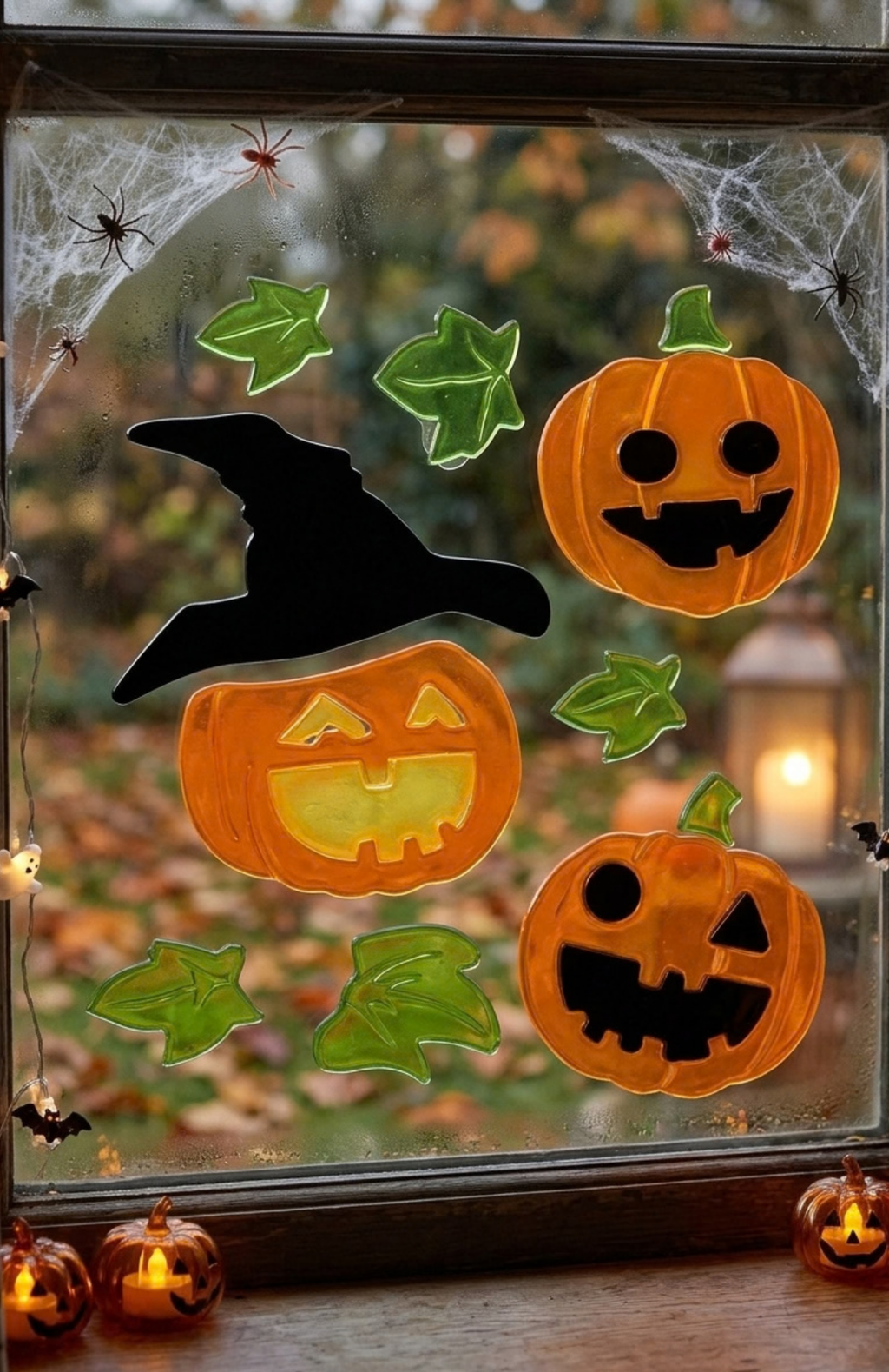 Pack 2 Pegatinas De Ventana Halloween 20.5x20cm Gel Duradero