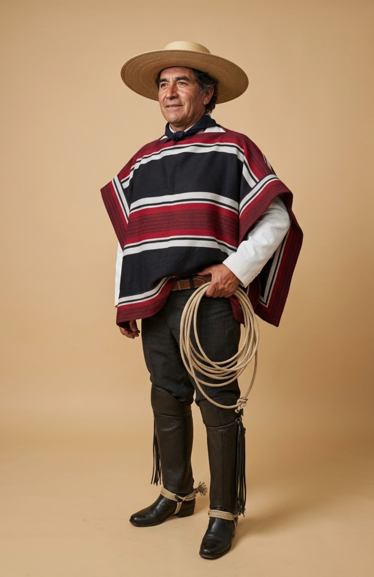 Manta Poncho Huaso Baile Cueca Fecha Patrias 90x130cm