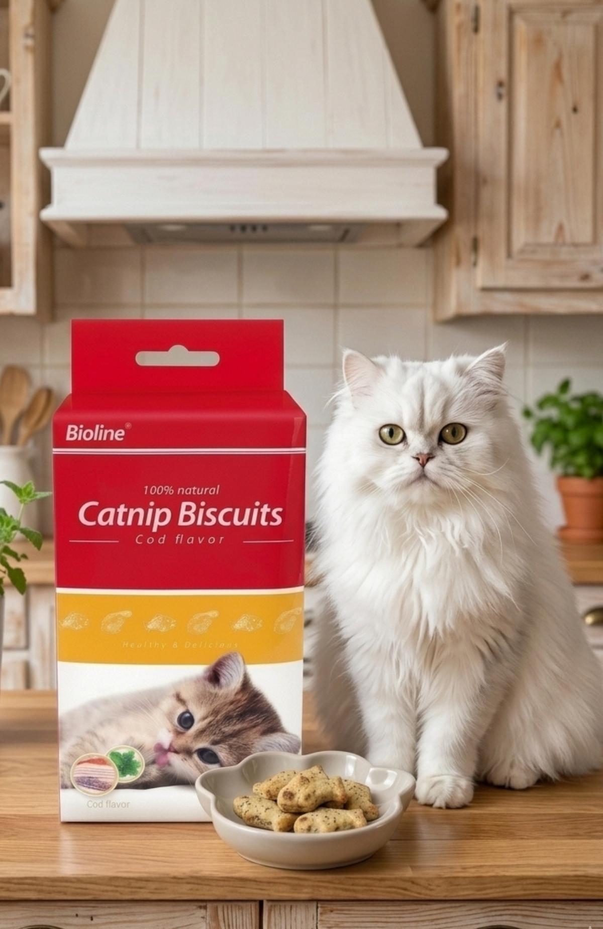 Snack Bioline Para Gato Con Catnip Y Salmón / Bacalao 80 G