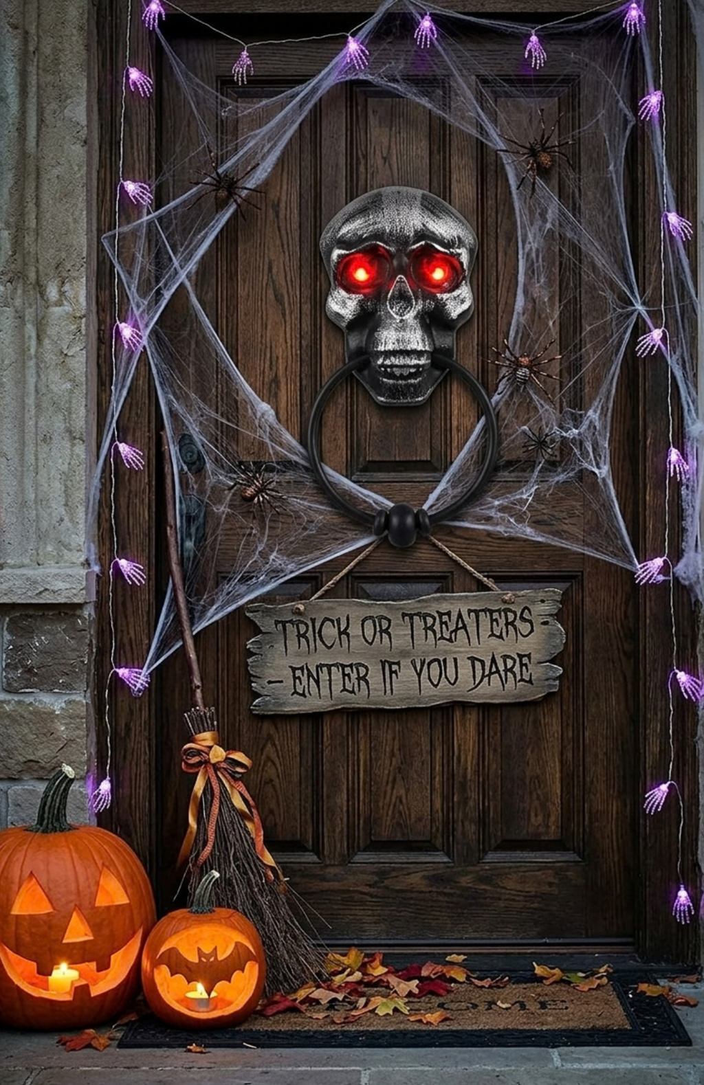 Timbre Para Puerta Calavera Decoración Fiesta Halloween