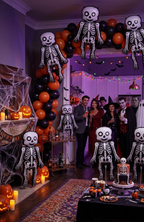 Globo Metalizado Esqueleto Halloween Gigante 53x92cm Decoración