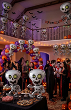 Globo Metalizado Esqueleto Halloween Gigante 48x80cm Decoración