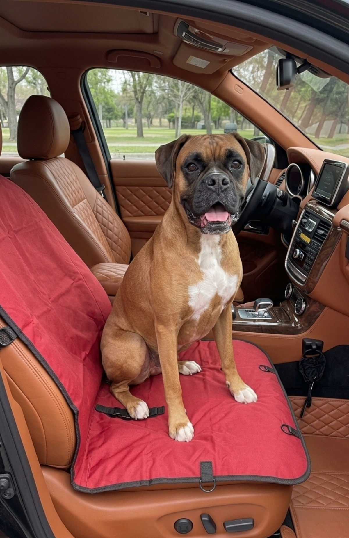 Protector Cobertor de Asiento de Auto para Mascotas - Color Rojo