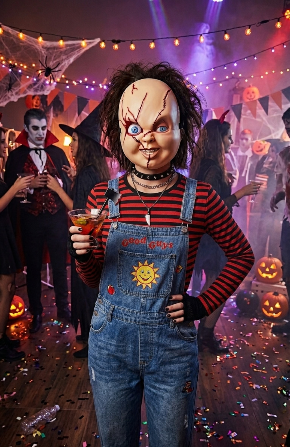 Mascara Muñeco Diabolico Chucky Adulto Plastico Duro Color Piel