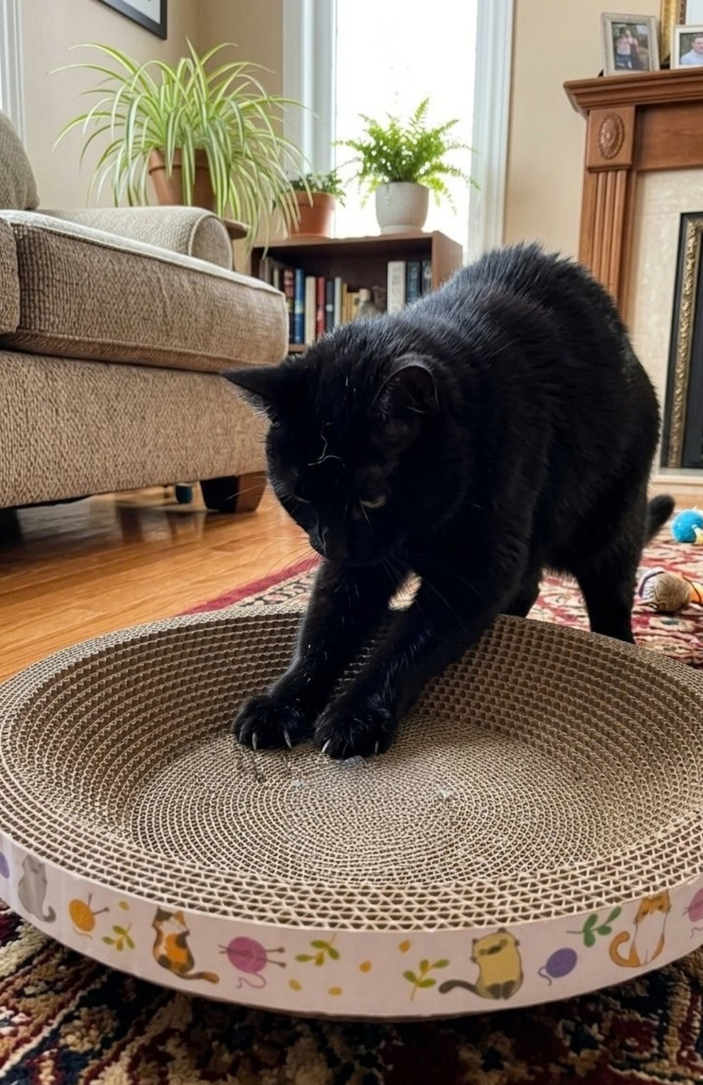 Rascador Cartón Corrugado Petz Nido Piso Para Gatos 35cm