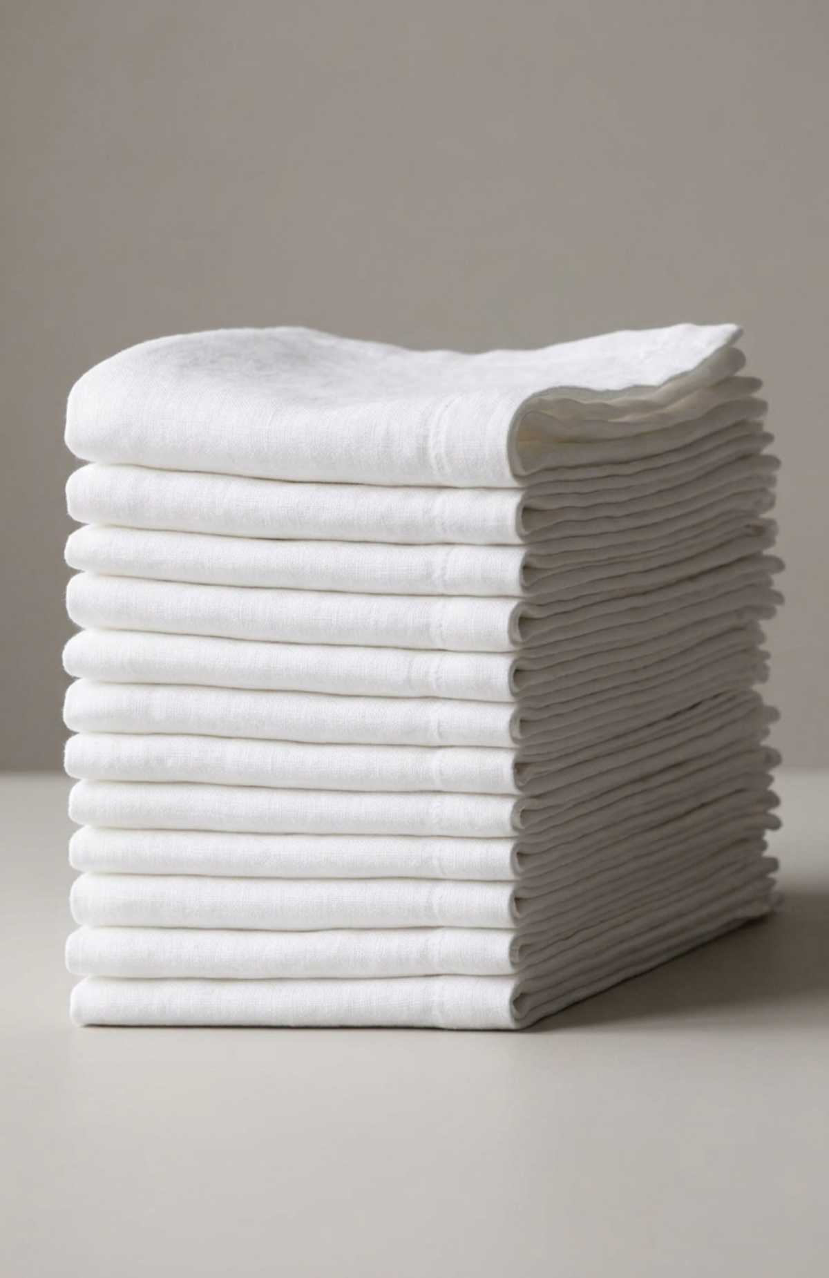 Set De 12 Pañuelos De Bolsillo Blancos Lisos 35x35 Cm