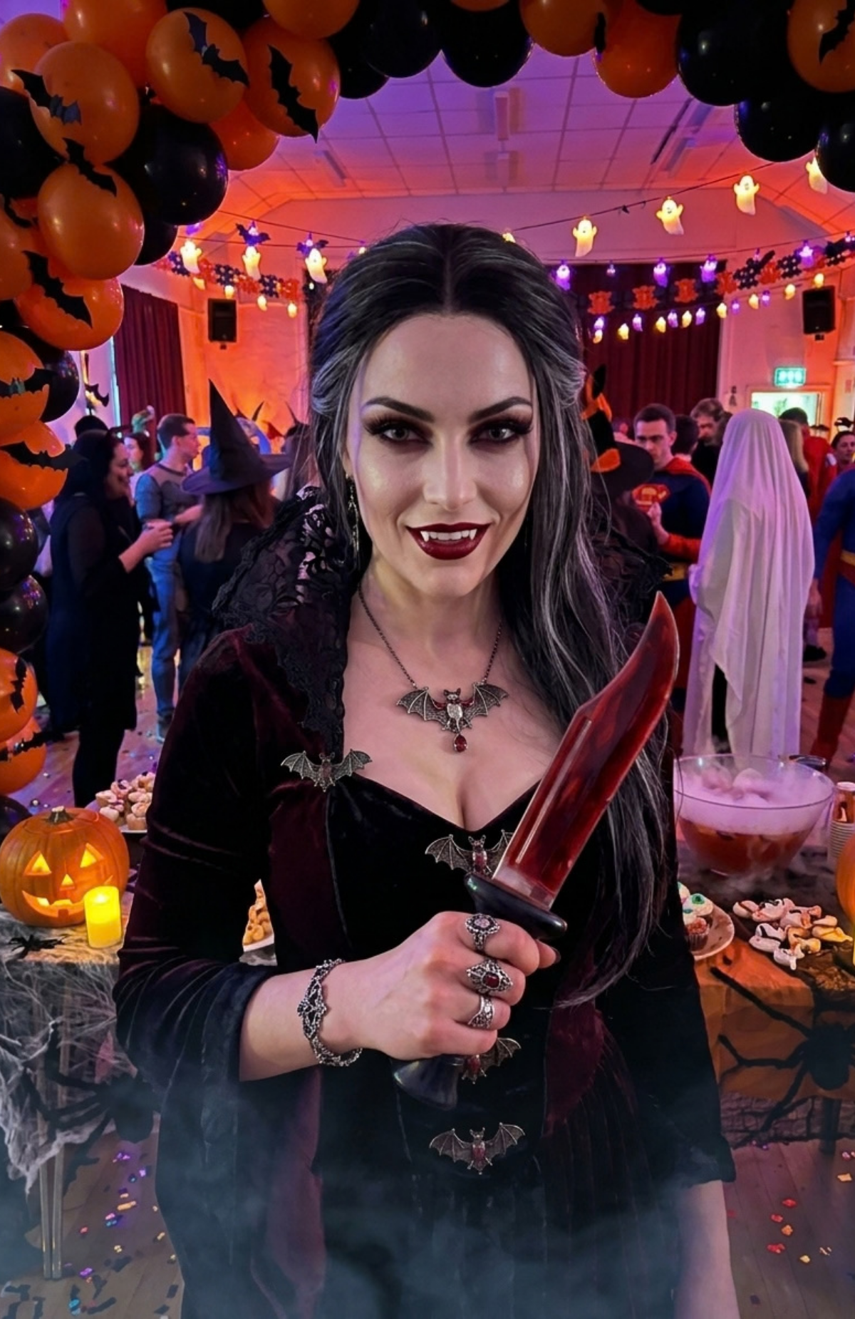 Cuchillo Falso Sangre Falsa Que Fluye Efecto Real Halloween