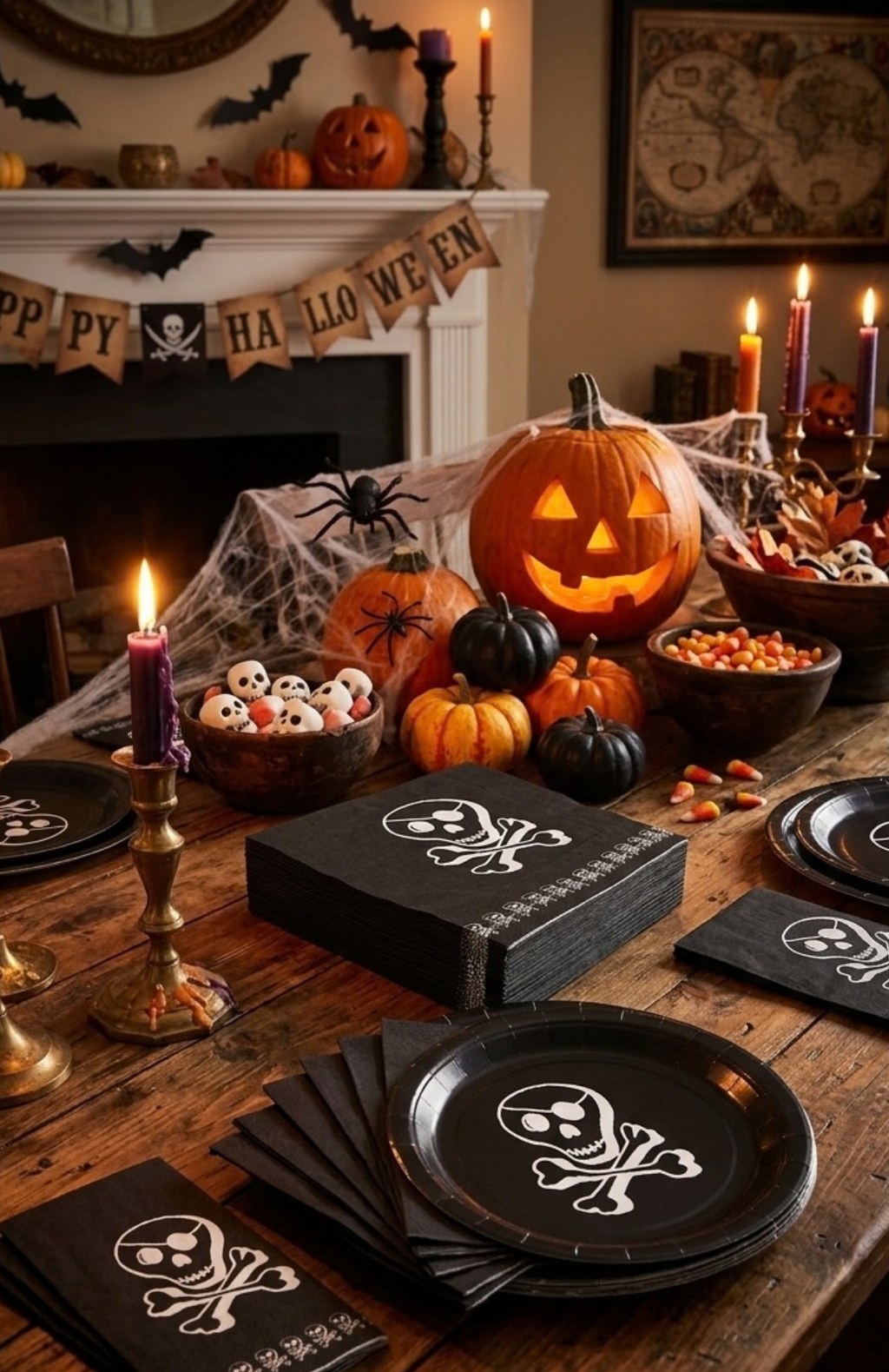 Pack 20 Servilletas Halloween Calavera 20 Unidades Multiuso