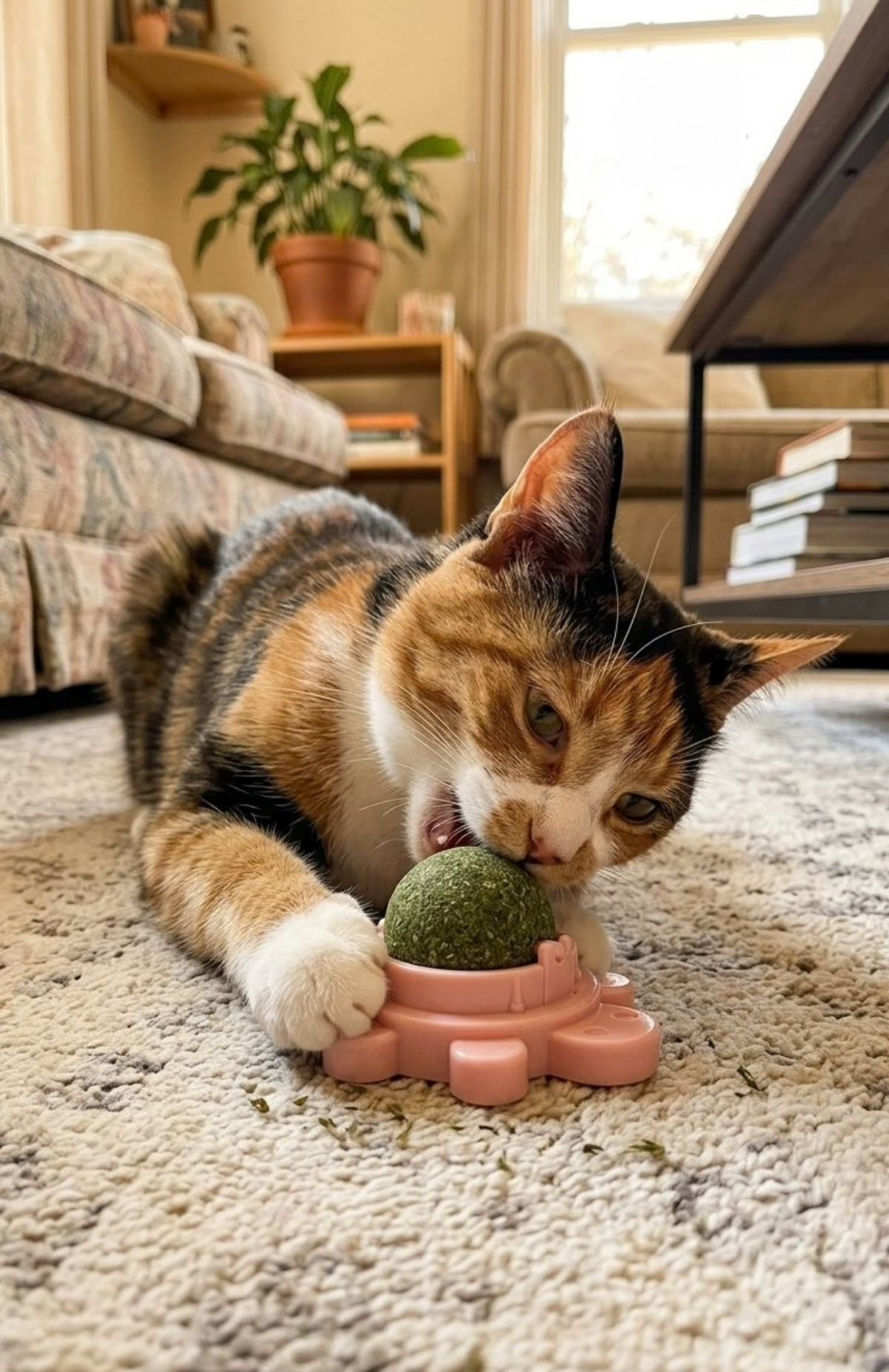 Bola Hierba Gatera Catnip Adhesiva Giratoria Gatos