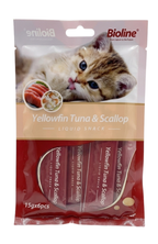 Pack 6 Snack Líquido Gatos Bioline Sabor Bonito (atún) 15 G
