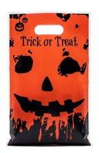 Pack 10 Bolsas Para Dulces Halloween Plásticas Con Manilla 16.5x25.5cm (Trick Or Treat)