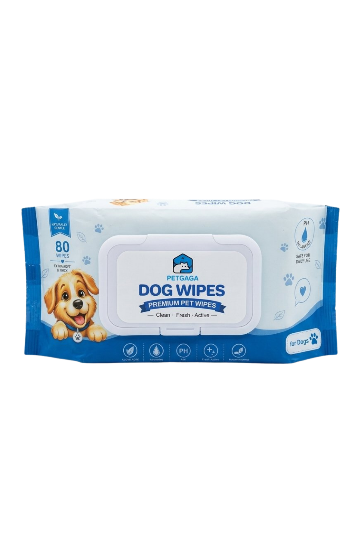 Toallitas Húmedas Perros PETGAGA 80 Unidades Aloe Vera