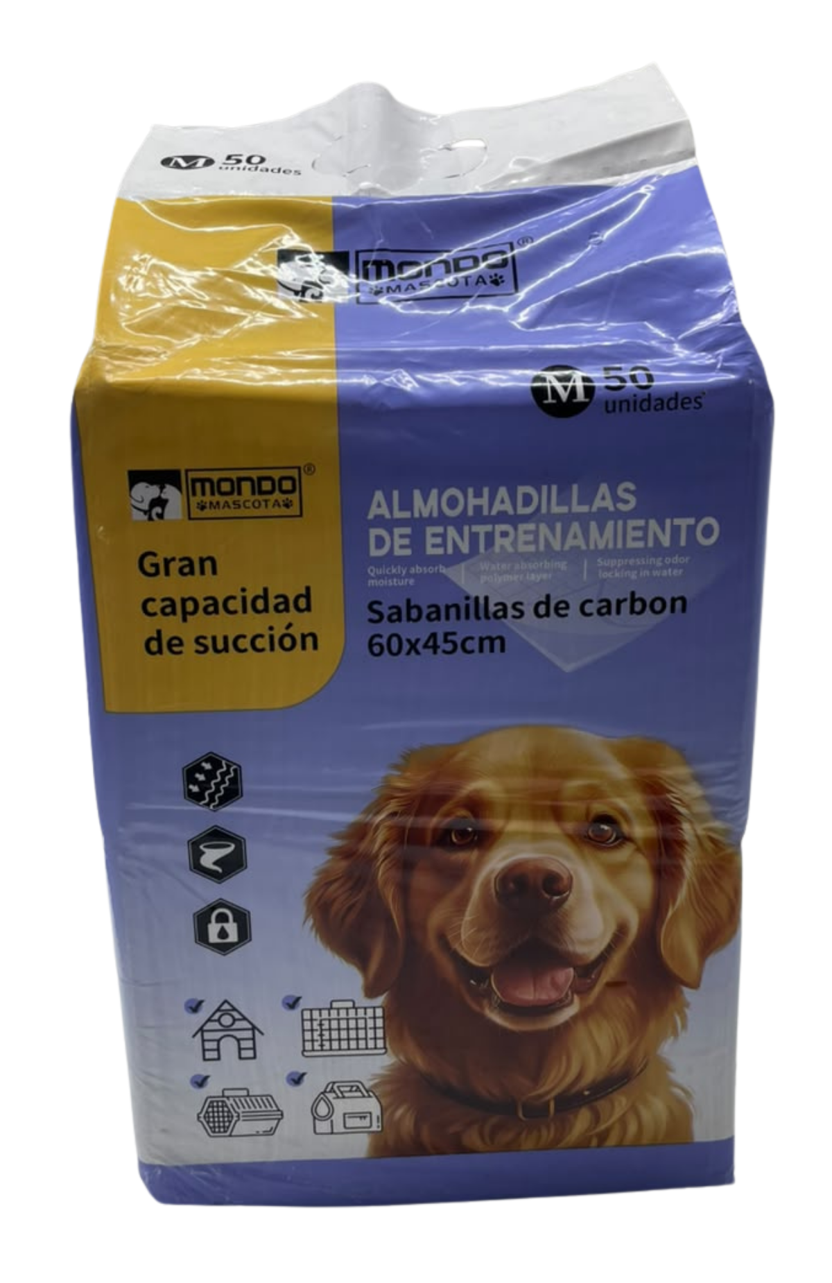 Sabanillas Entrenamiento Carbón Mondo Mascota 60x45cm 50 Pzs