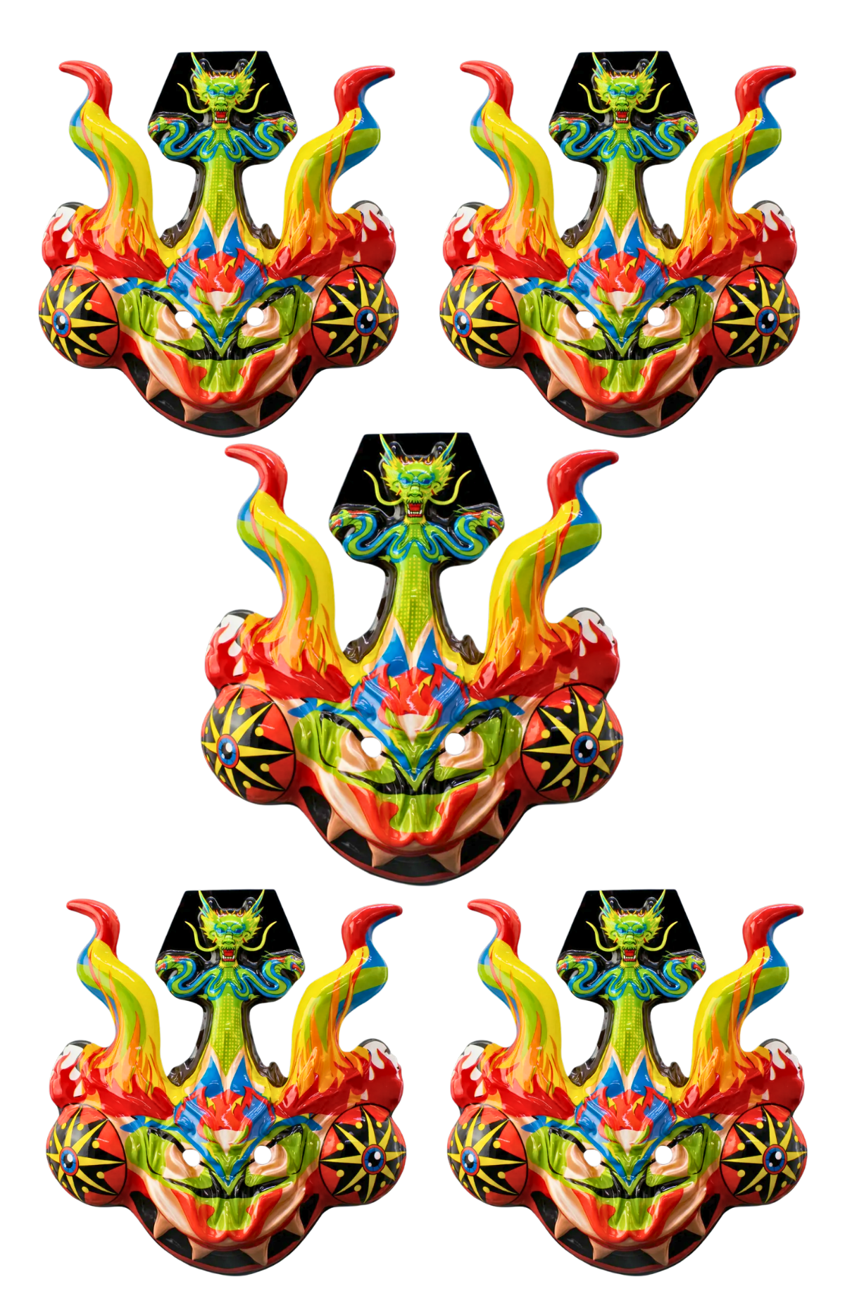Pack 5 Máscaras La Tirana Diablada Traje Típico Baile Fiestas