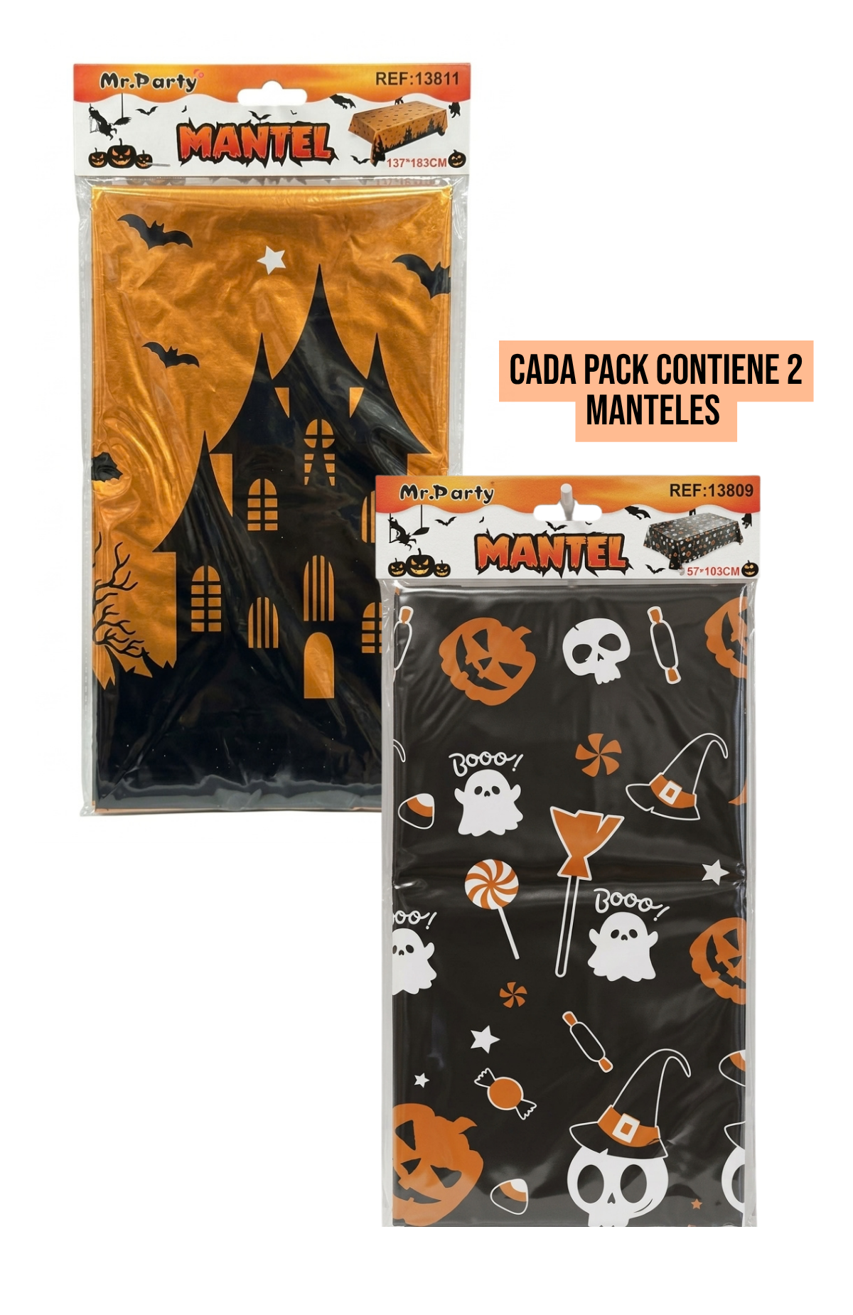 Pack 2 Manteles De Halloween Mantel Rectangular Halloween