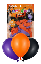 Globos De Látex Halloween Negro Naranja Y Morado 48 Piezas