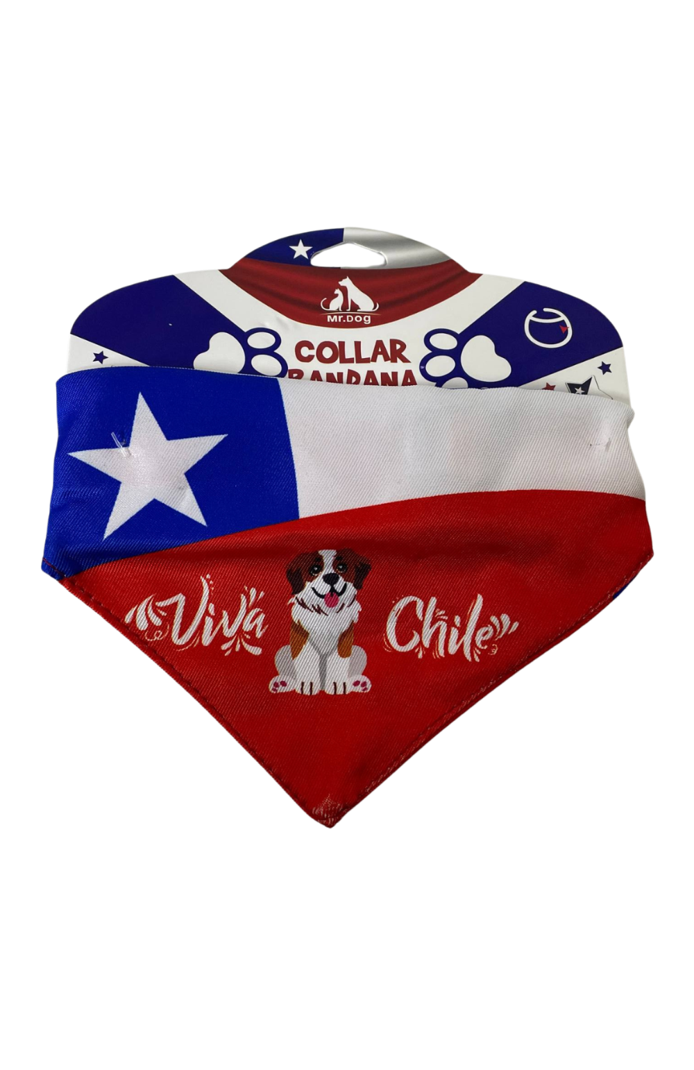 Collar Bandana Pañuelo Para Perros Viva Chile Ajustable