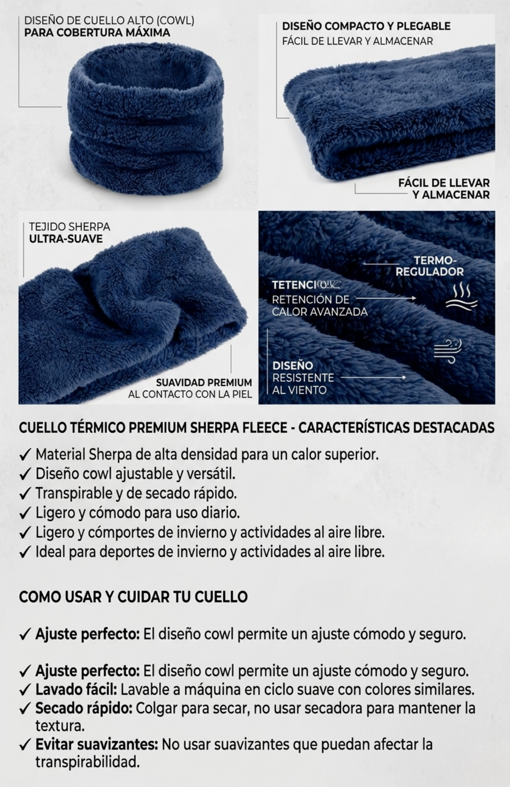 Cuello Polar, Cuello Chiporro Invierno, Ideal Escolares