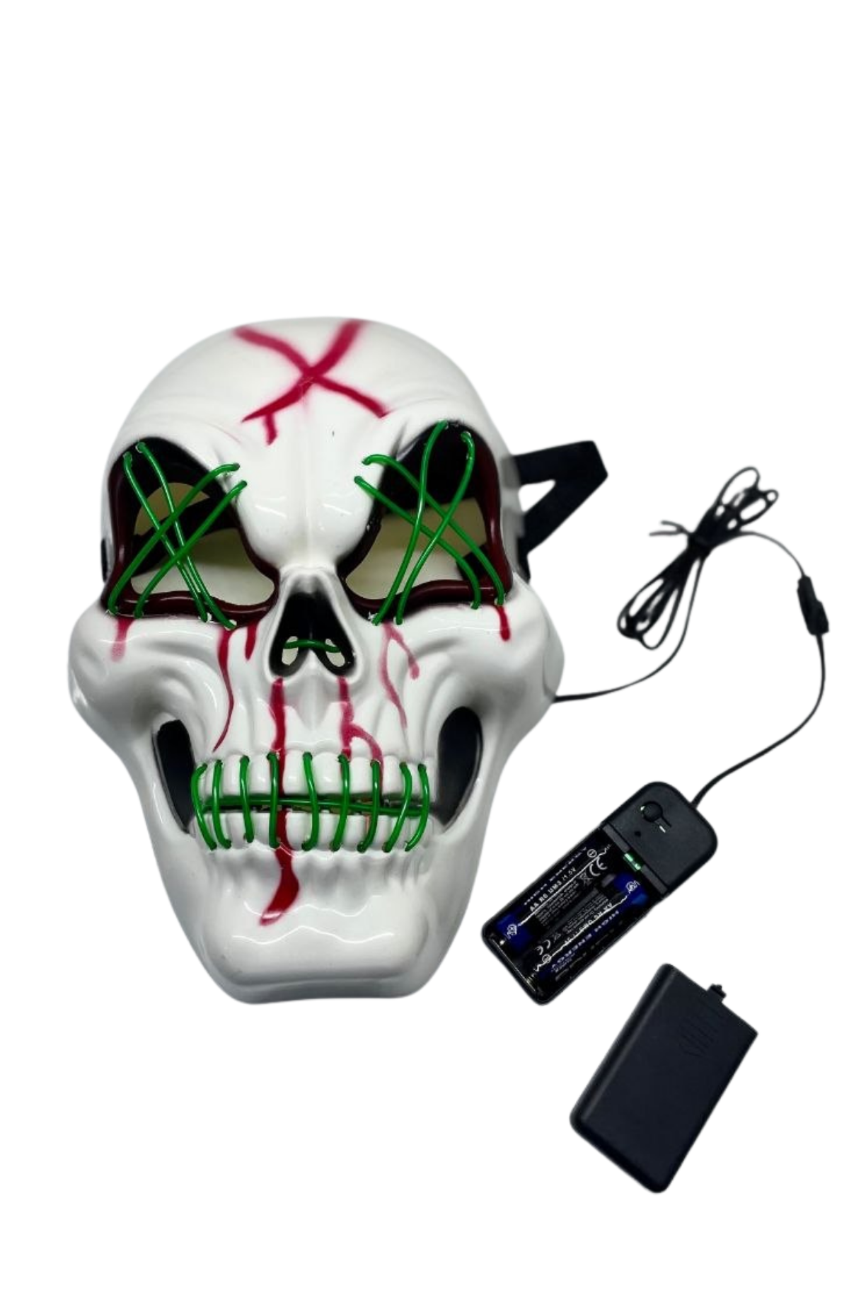 Máscara La Purga Led Calavera Disfraz Halloween Fiesta + Baterías De Obsequio