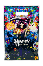 Pack 10 Bolsas Para Dulces Halloween Plásticas Con Manilla 16.5x25.5cm (Muerte)