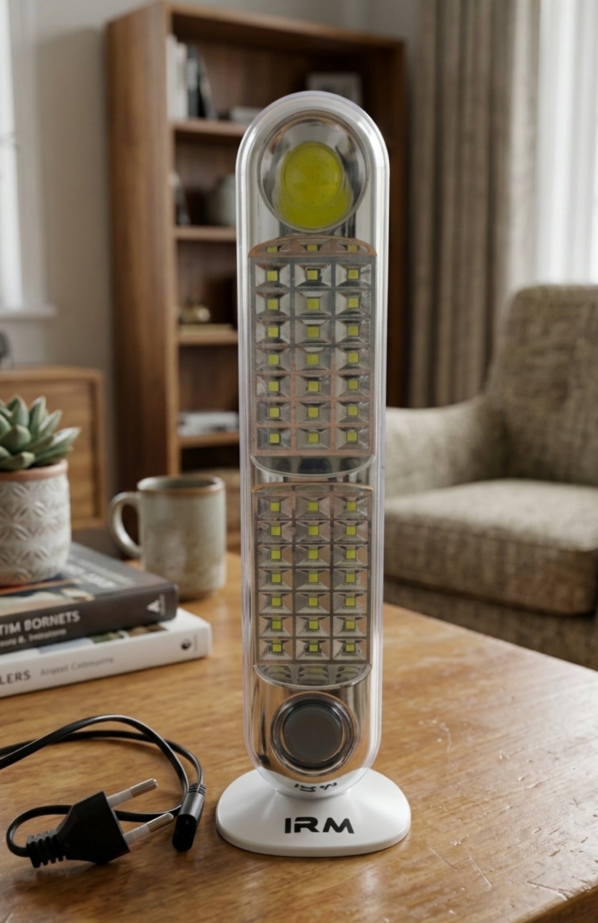 Lámpara Emergencia Solar Y Recargable Irm Led + Cable 50 Cm