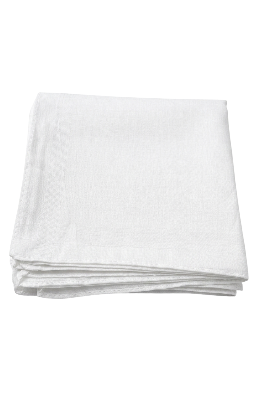 Set De 12 Pañuelos De Bolsillo Blancos Lisos 35x35 Cm