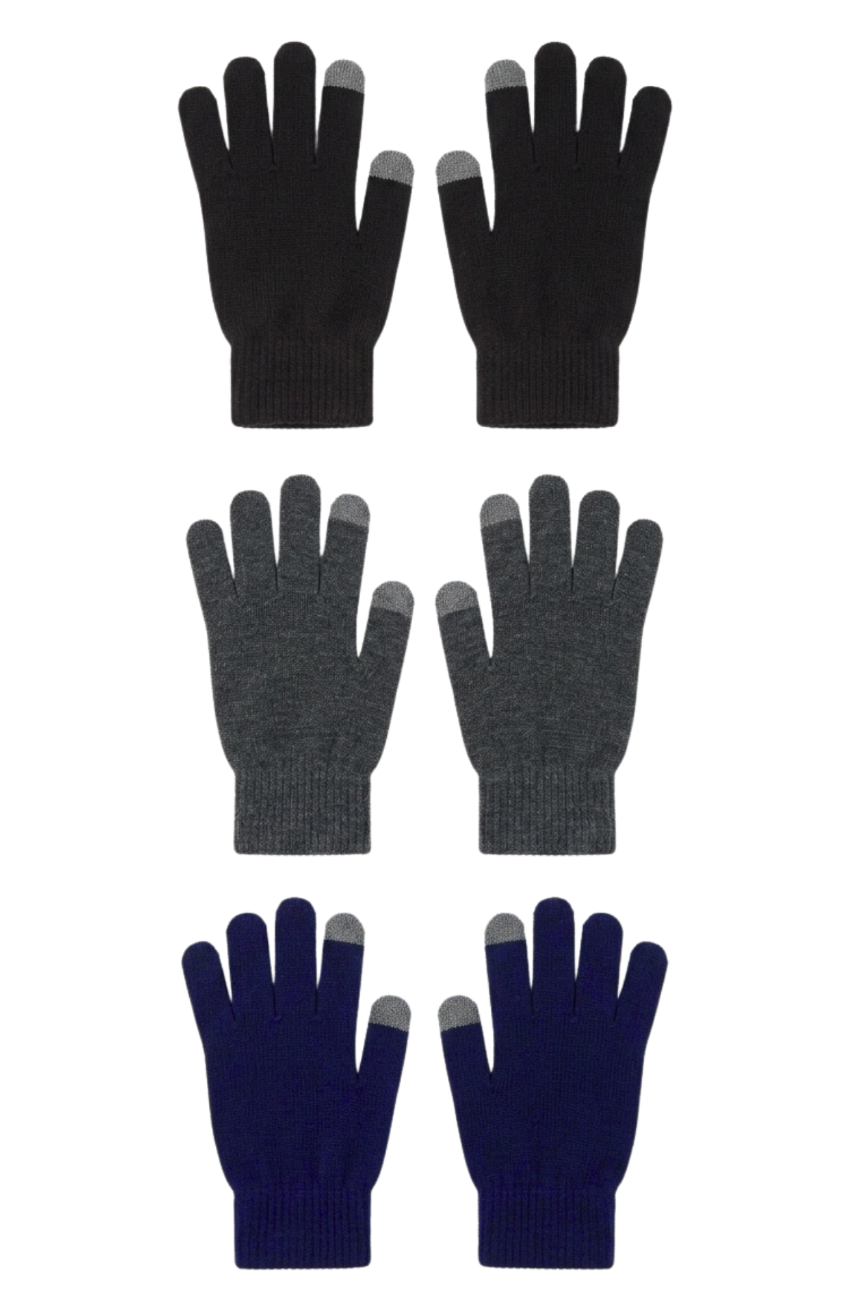 Guantes Lana Térmico Dedos Táctiles Colores Surtidos Unisex