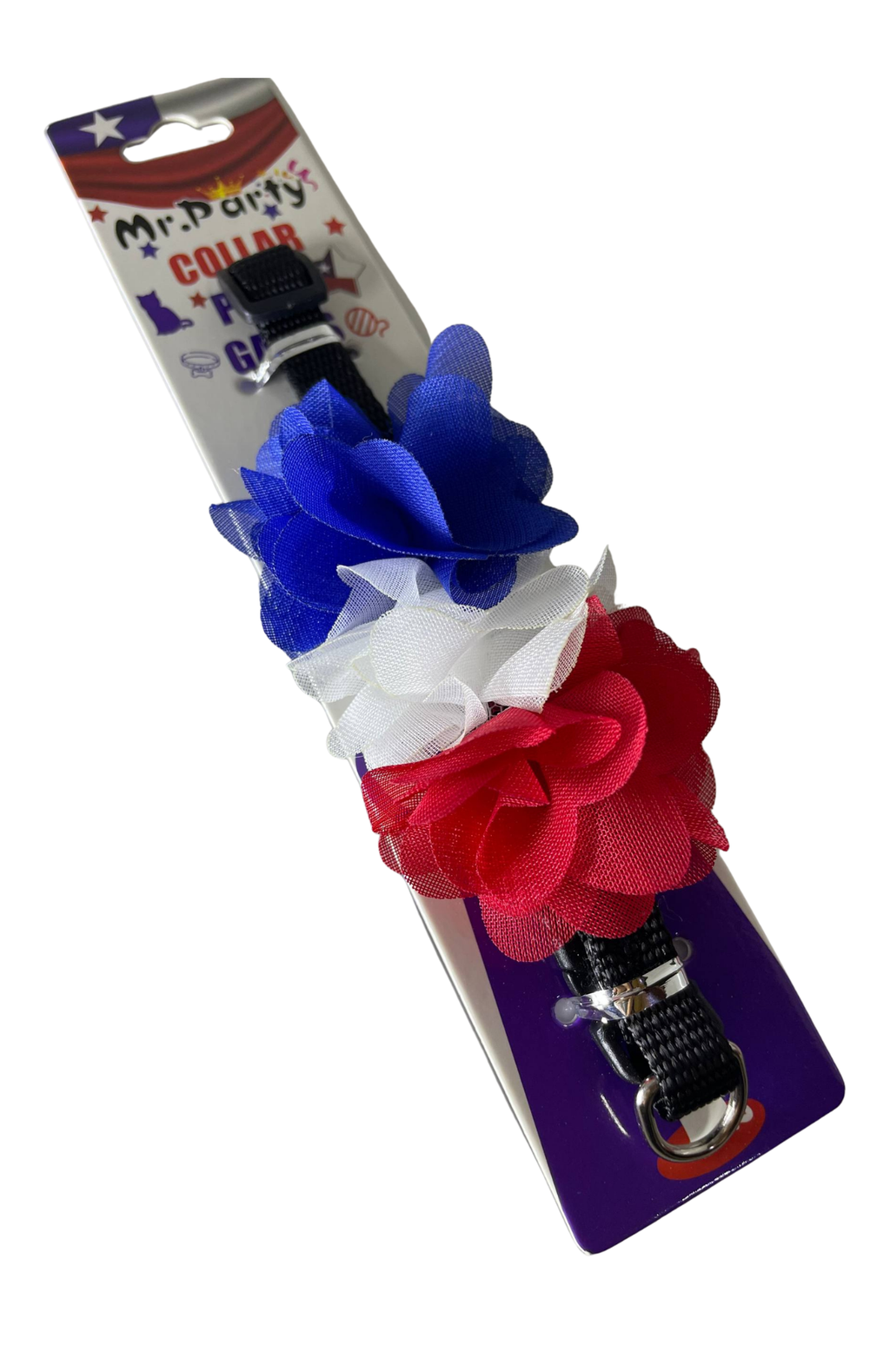 Collar Para Gato Con Flores Tricolor Ajustable (25 - 30 Cm)