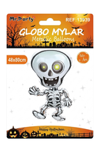 Globo Metalizado Esqueleto Halloween Gigante 48x80cm Decoración