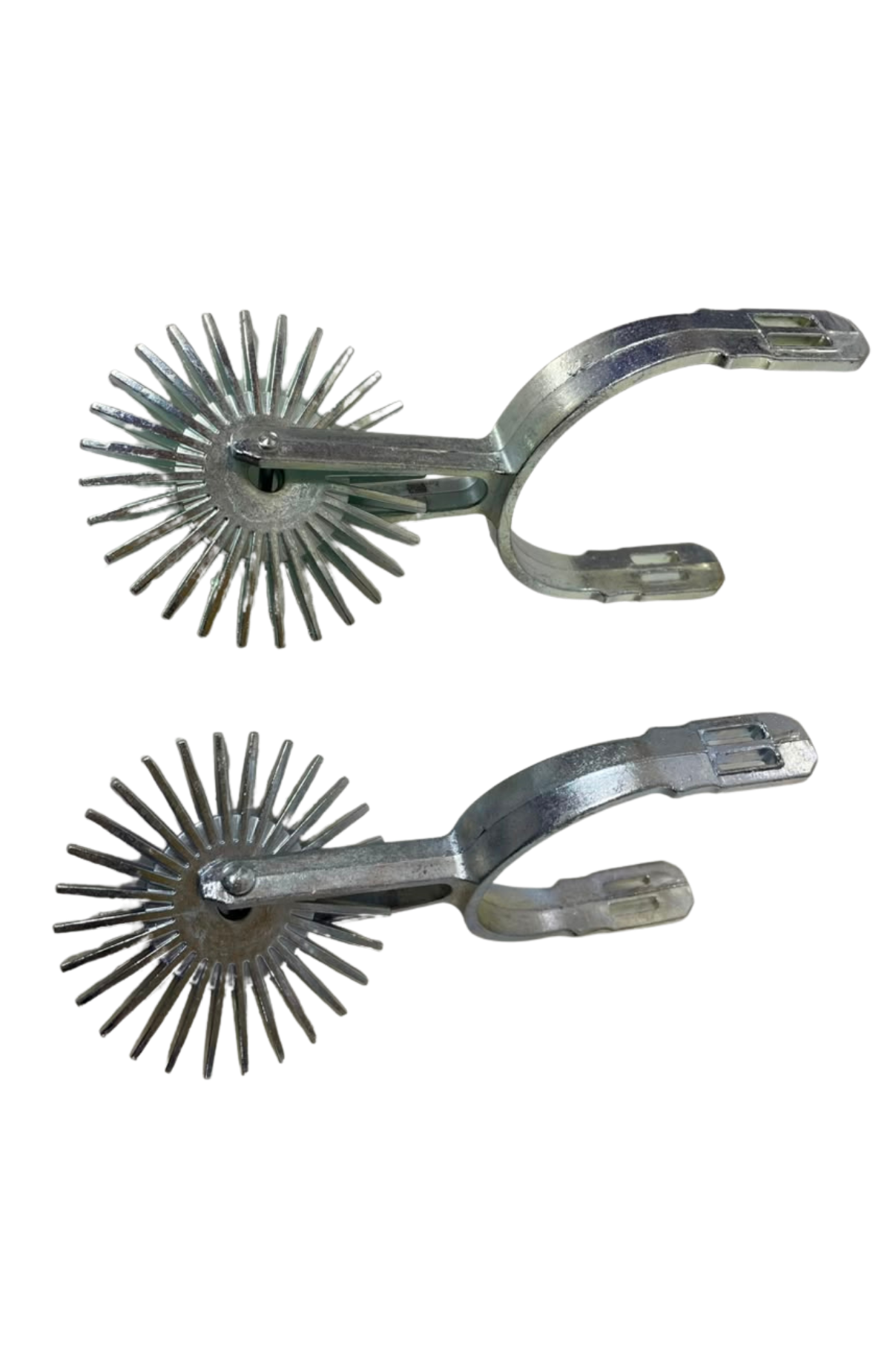 Par De Espuelas Chilenas Con Rodaja De 8cm Y Correas Cuerina