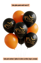 Set 7 Globos De Látex Halloween Feliz Halloween Cotillón