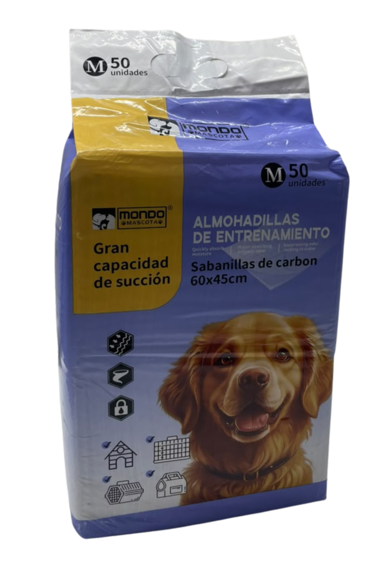 Sabanillas Entrenamiento Carbón Mondo Mascota 60x45cm 50 Pzs