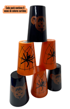 Pack 6 Vasos De Plástico Halloween Fiesta Decorativo