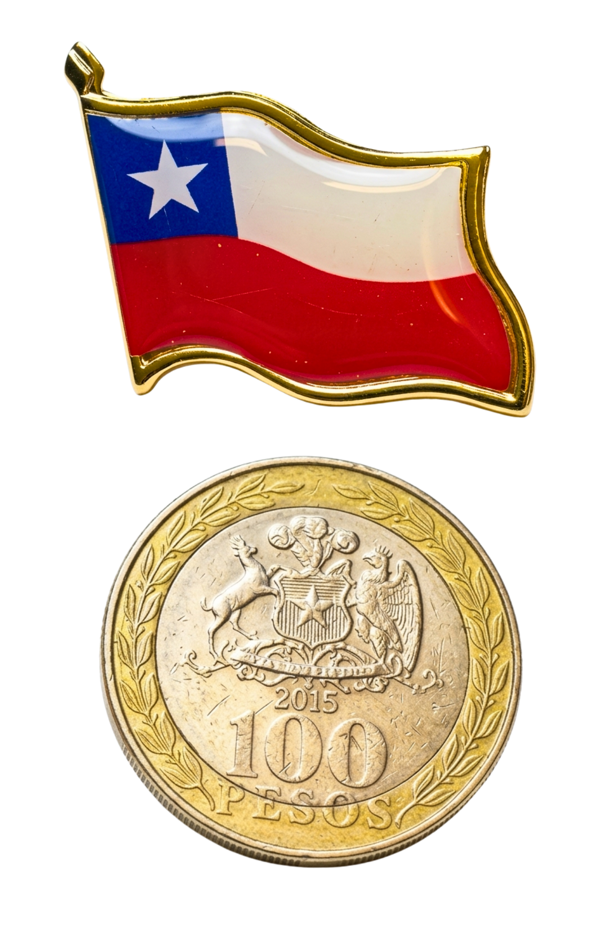 Pack 12 Piochas Pin Bandera Chile Metalica Boton Broche