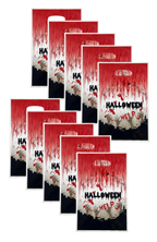Pack 10 Bolsas Para Dulces Halloween Plásticas Con Manilla 16.5x25.5cm (Sangre)