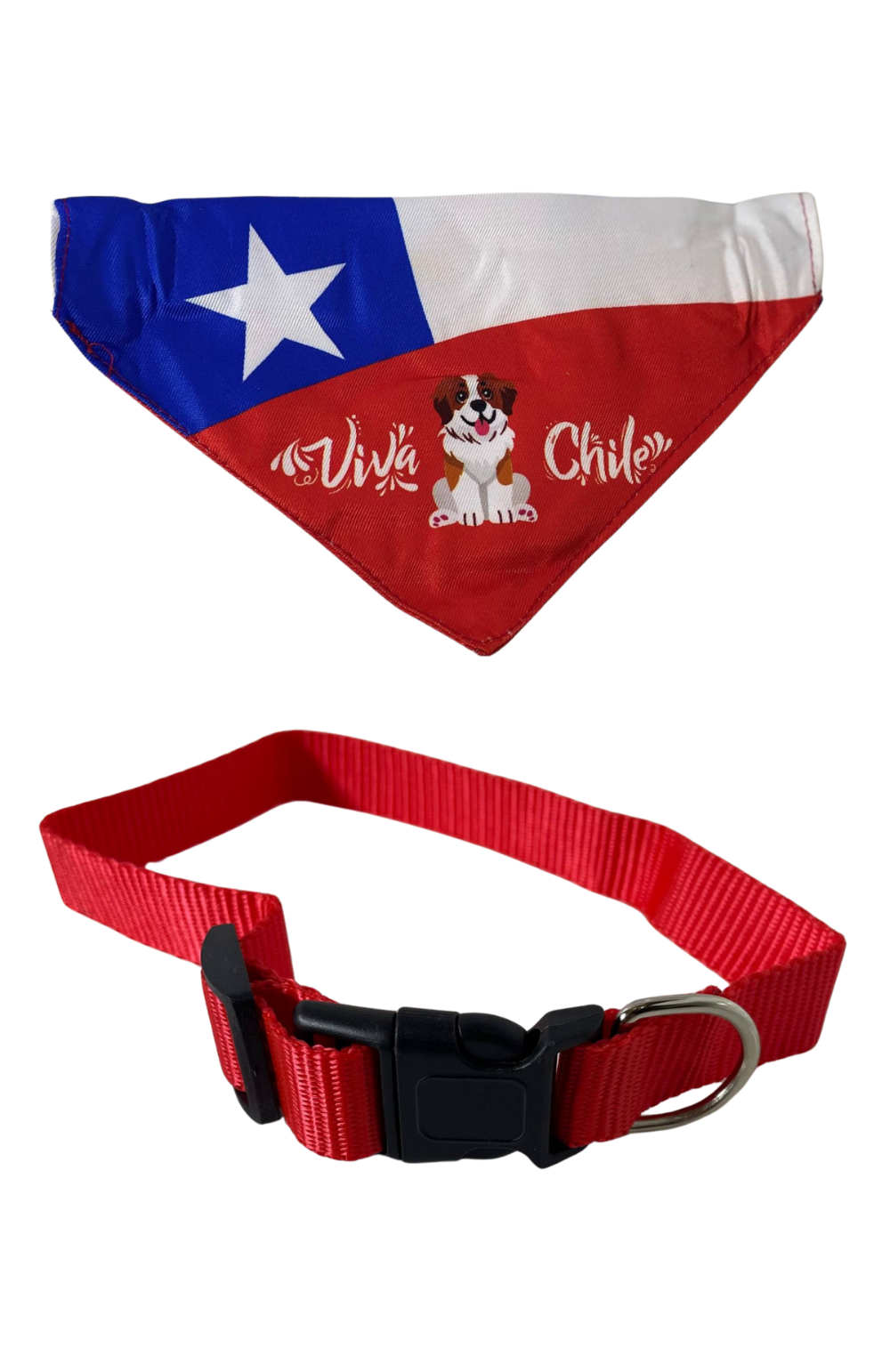 Collar Bandana Pañuelo Para Perros Viva Chile Ajustable