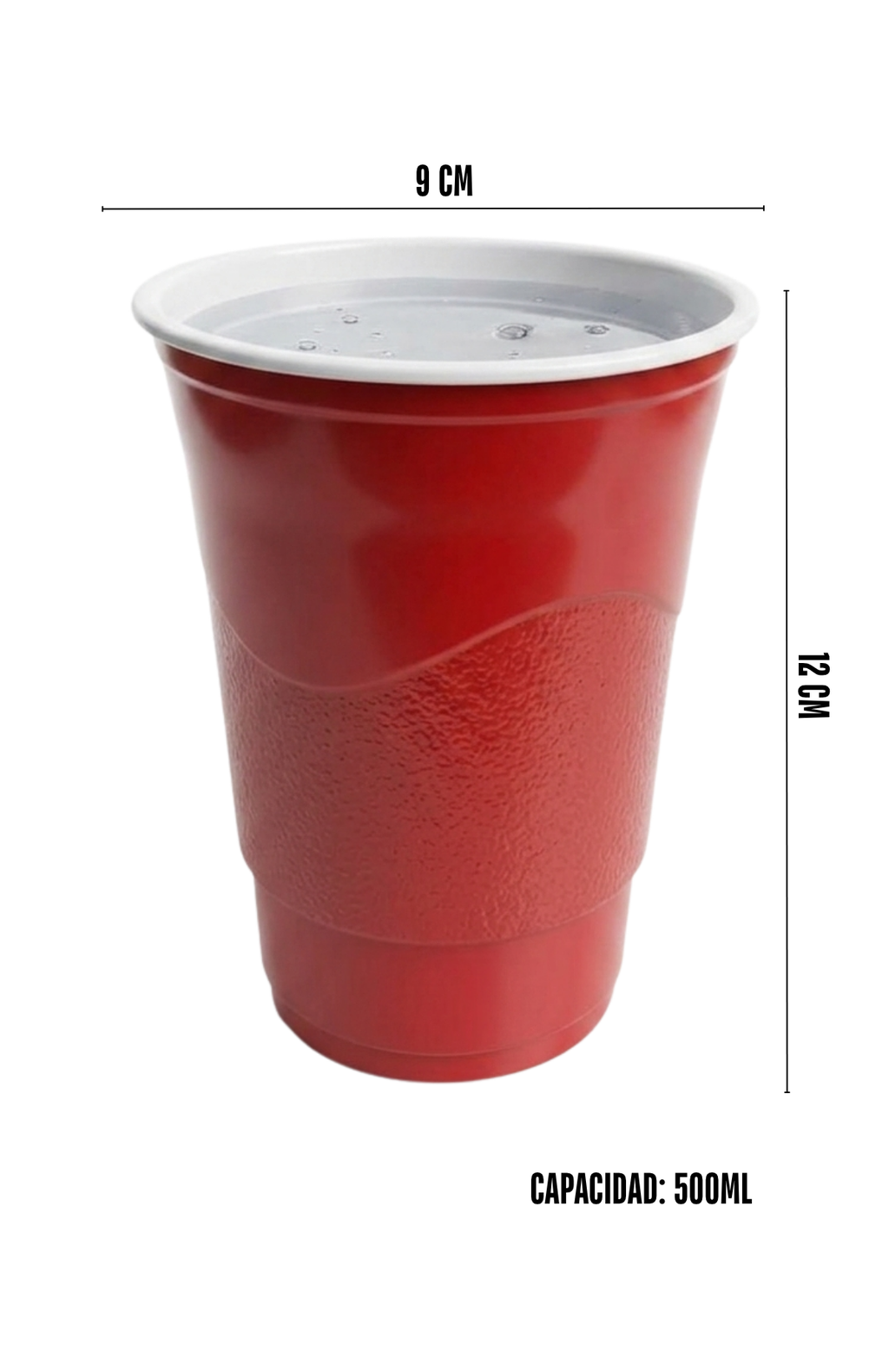 50 Vasos Bicolor Rojo Blanco Cheap 500cc Fiestas