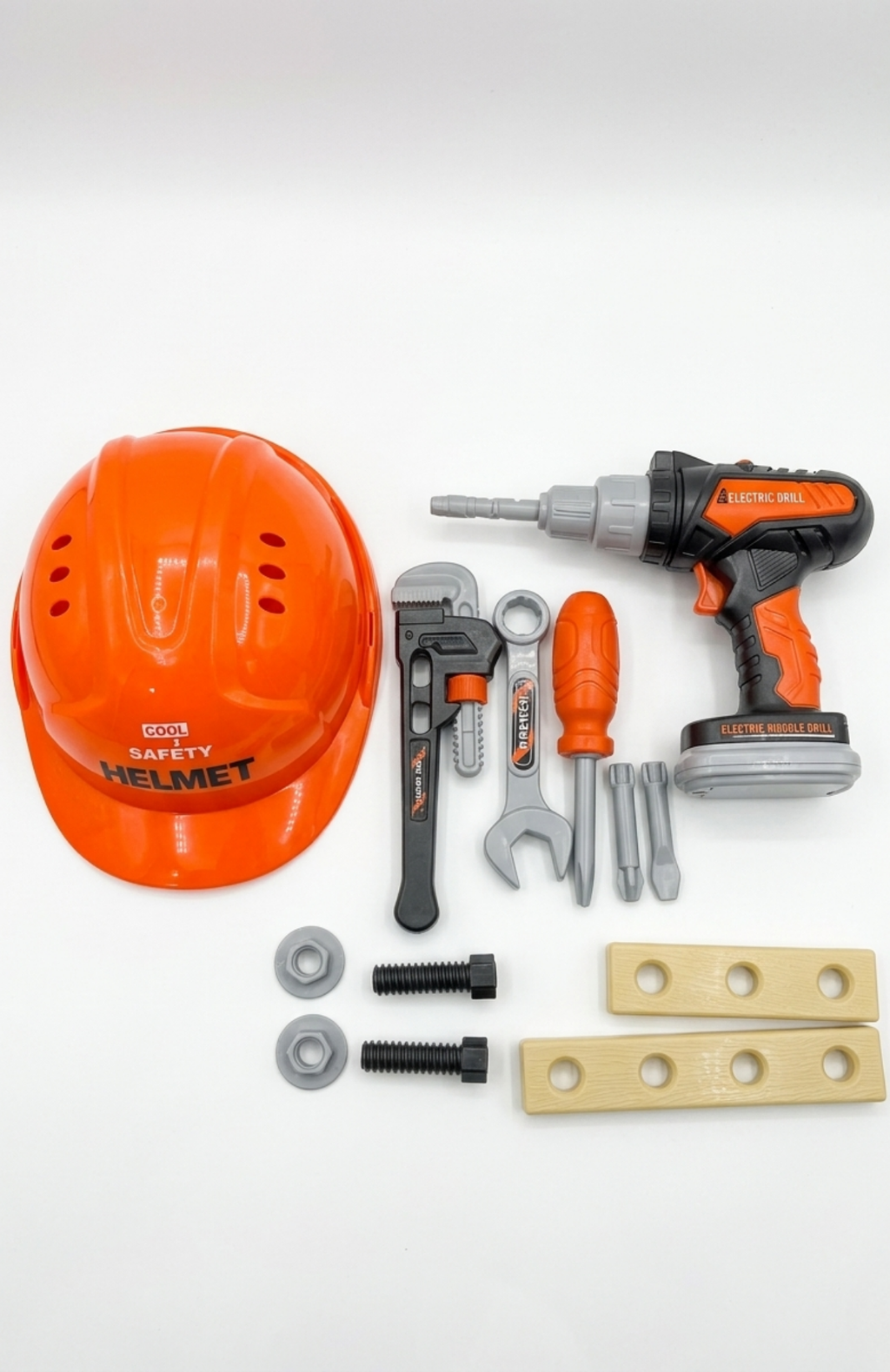 Set De Herramientas Juguete Con Taladro Y Casco 13 Piezas