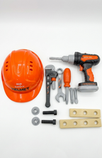 Set De Herramientas Juguete Con Taladro Y Casco 13 Piezas