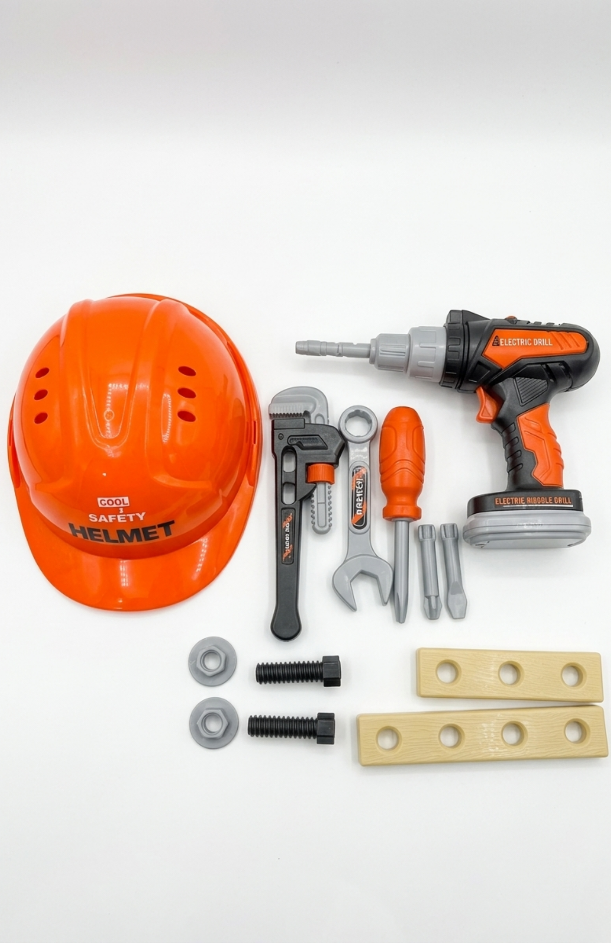 Set De Herramientas Juguete Con Taladro Y Casco 13 Piezas