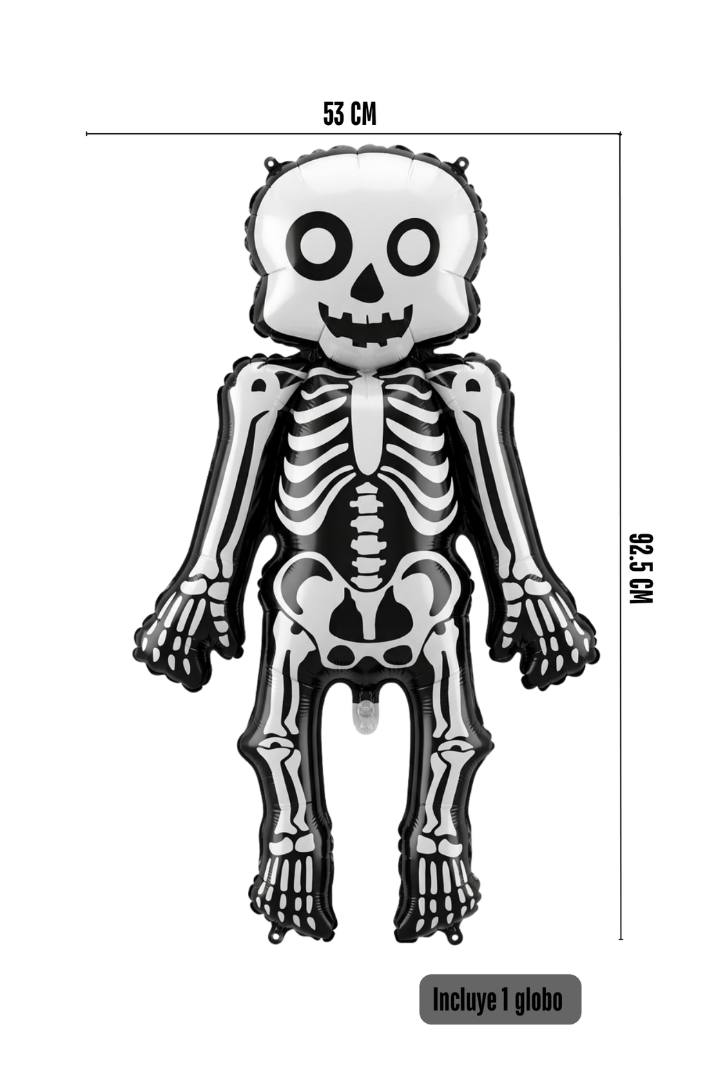 Globo Metalizado Esqueleto Halloween Gigante 53x92cm Decoración