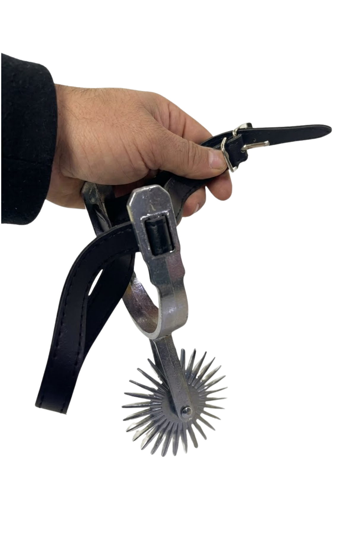 Par De Espuelas Chilenas Con Rodaja De 8cm Y Correas Cuerina