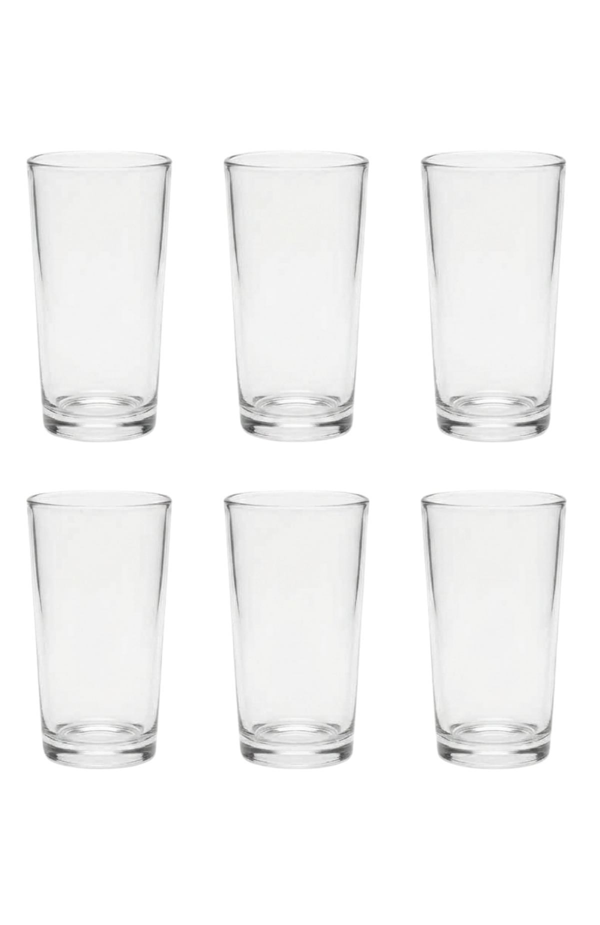 Set De 6 Vasos De Vidrio 250ml Casa Bonita Cristalería Hogar