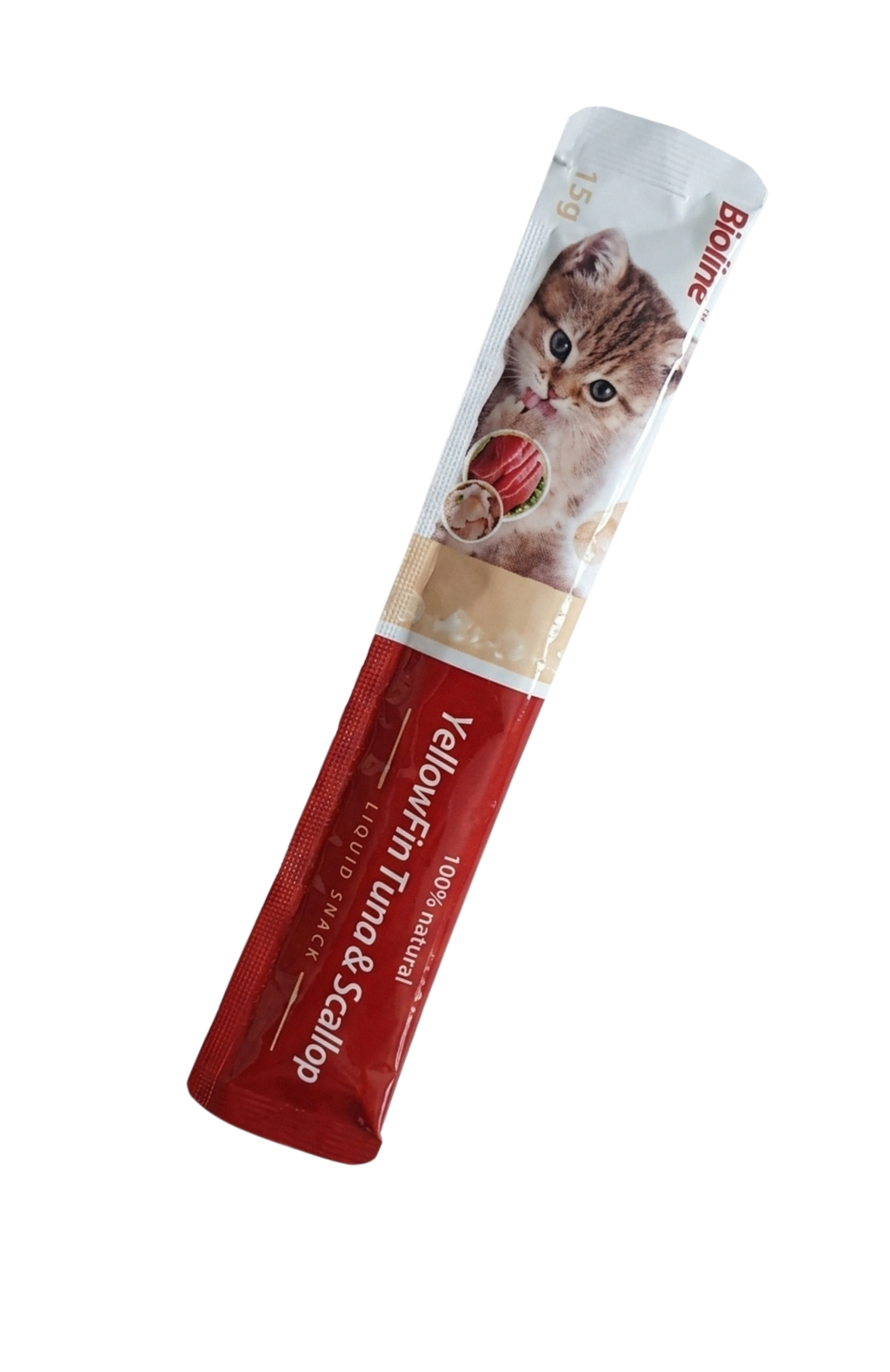 Pack 6 Snack Líquido Gatos Bioline Sabor Bonito (atún) 15 G