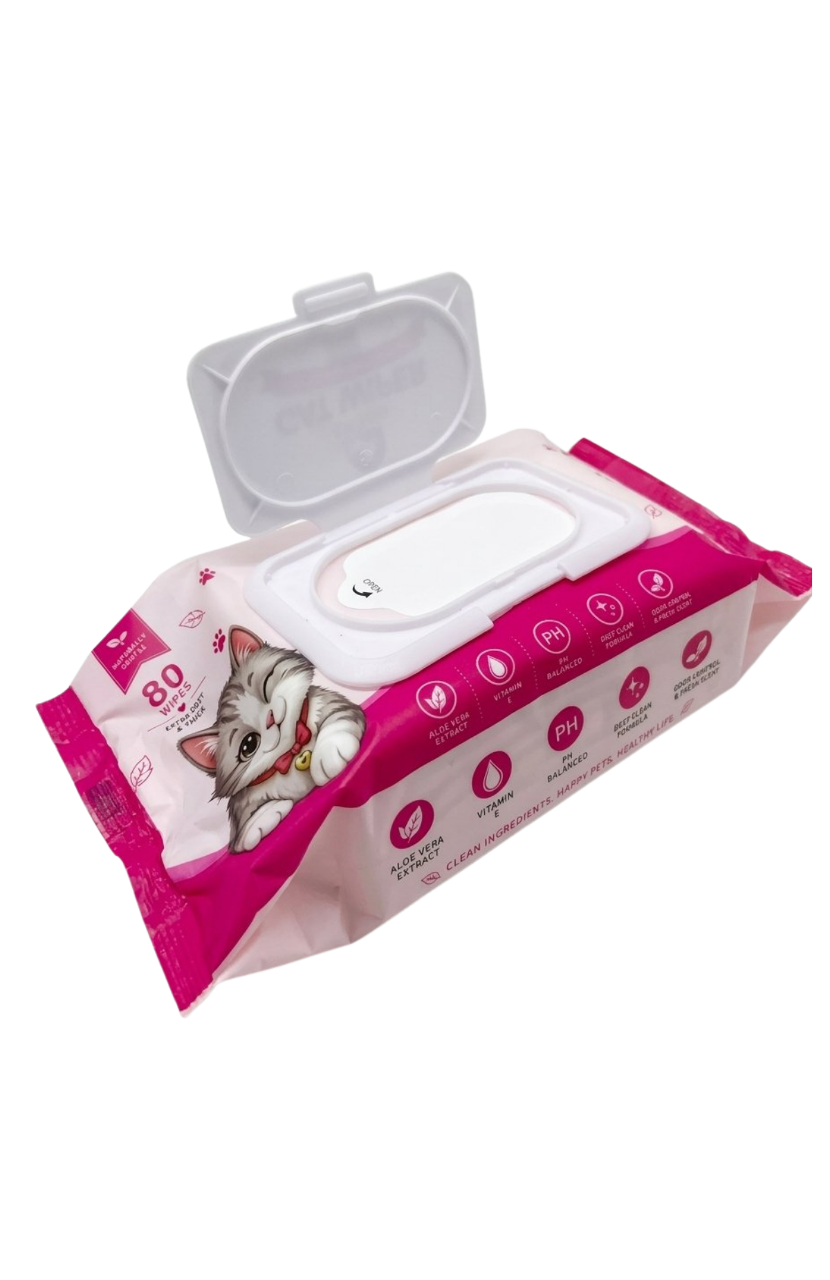 Toallitas Húmedas Gatos PETGAGA 80 Unidades Aloe Vera