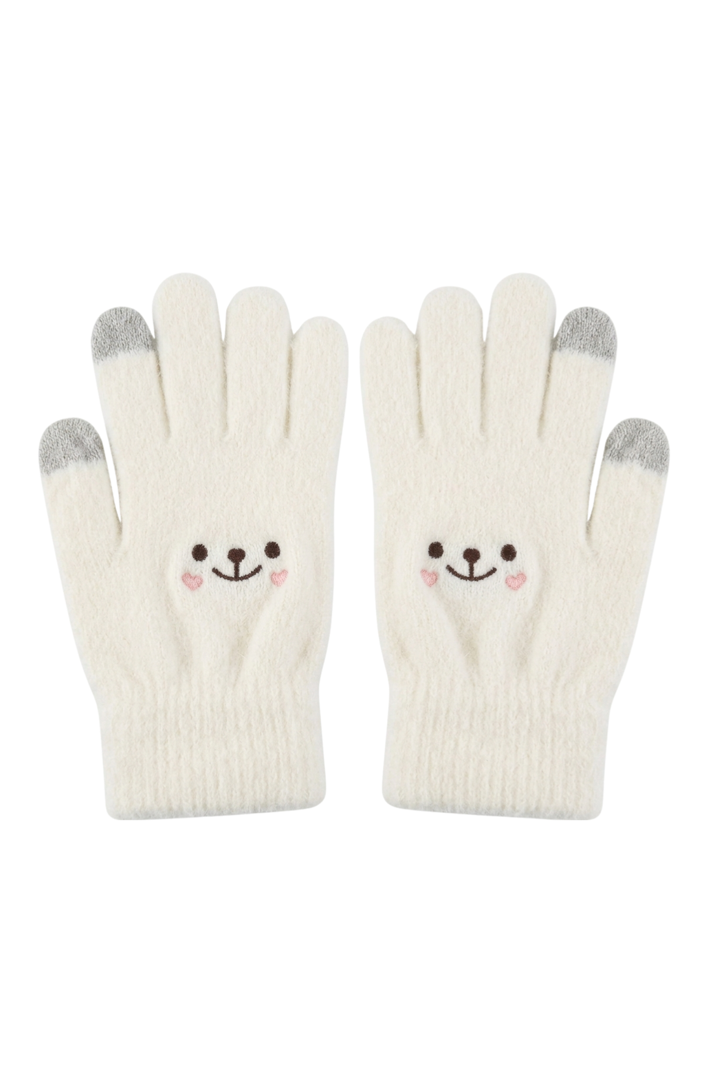 Guantes Táctiles Lana Térmicos Osito Para Niñas 6 A 10 Años