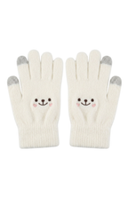 Guantes Táctiles Lana Térmicos Osito Para Niñas 6 A 10 Años