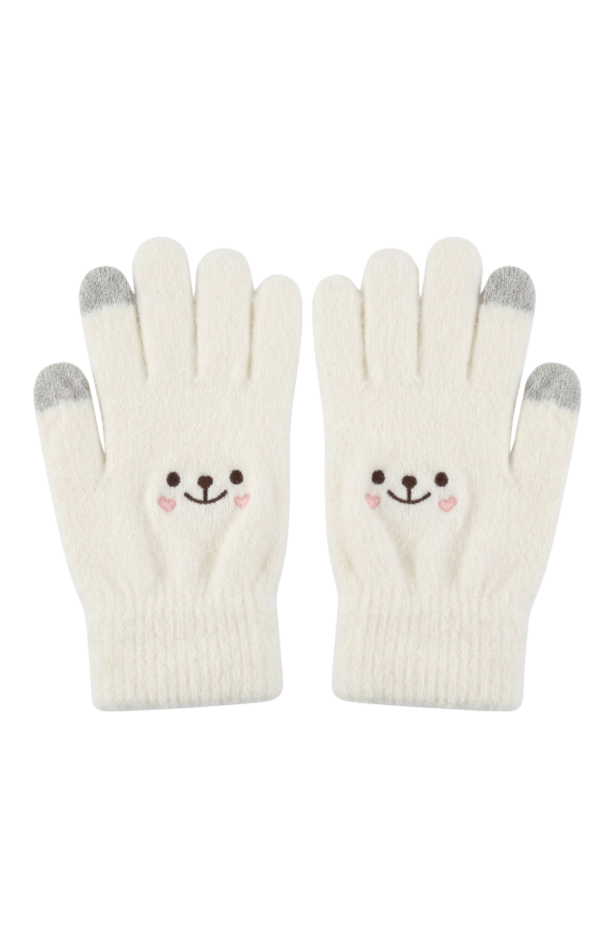 Guantes Táctiles Lana Térmicos Osito Para Niñas 6 A 10 Años