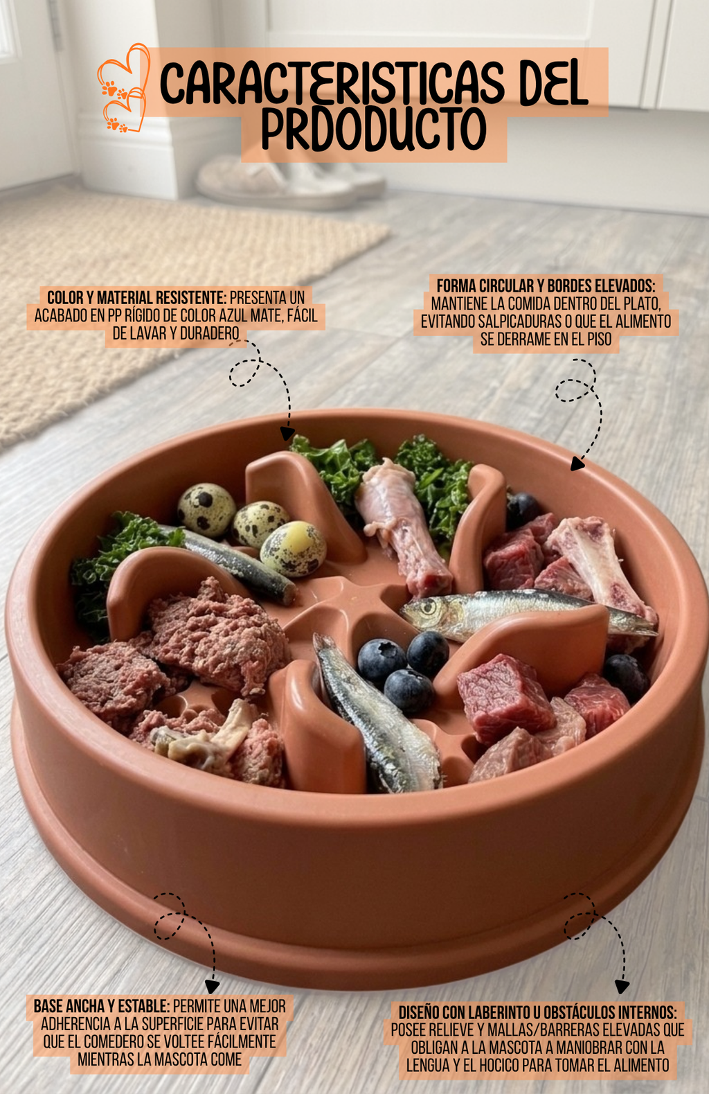 Plato Antiansiedad Estrellitas Comedero Lento Mascotas