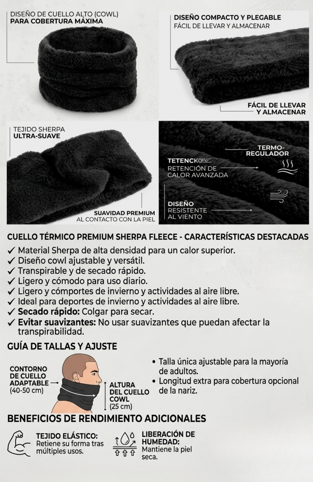 Cuello Polar, Cuello Chiporro Invierno, Ideal Escolares